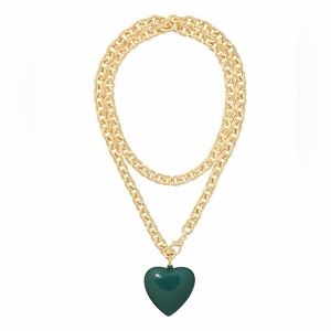 Roxanne Assoulin The Puffy Heart Necklace in Gold chain with white pendant